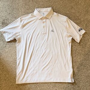 Rhoback White Golf Polo with Subtle Navy Logo